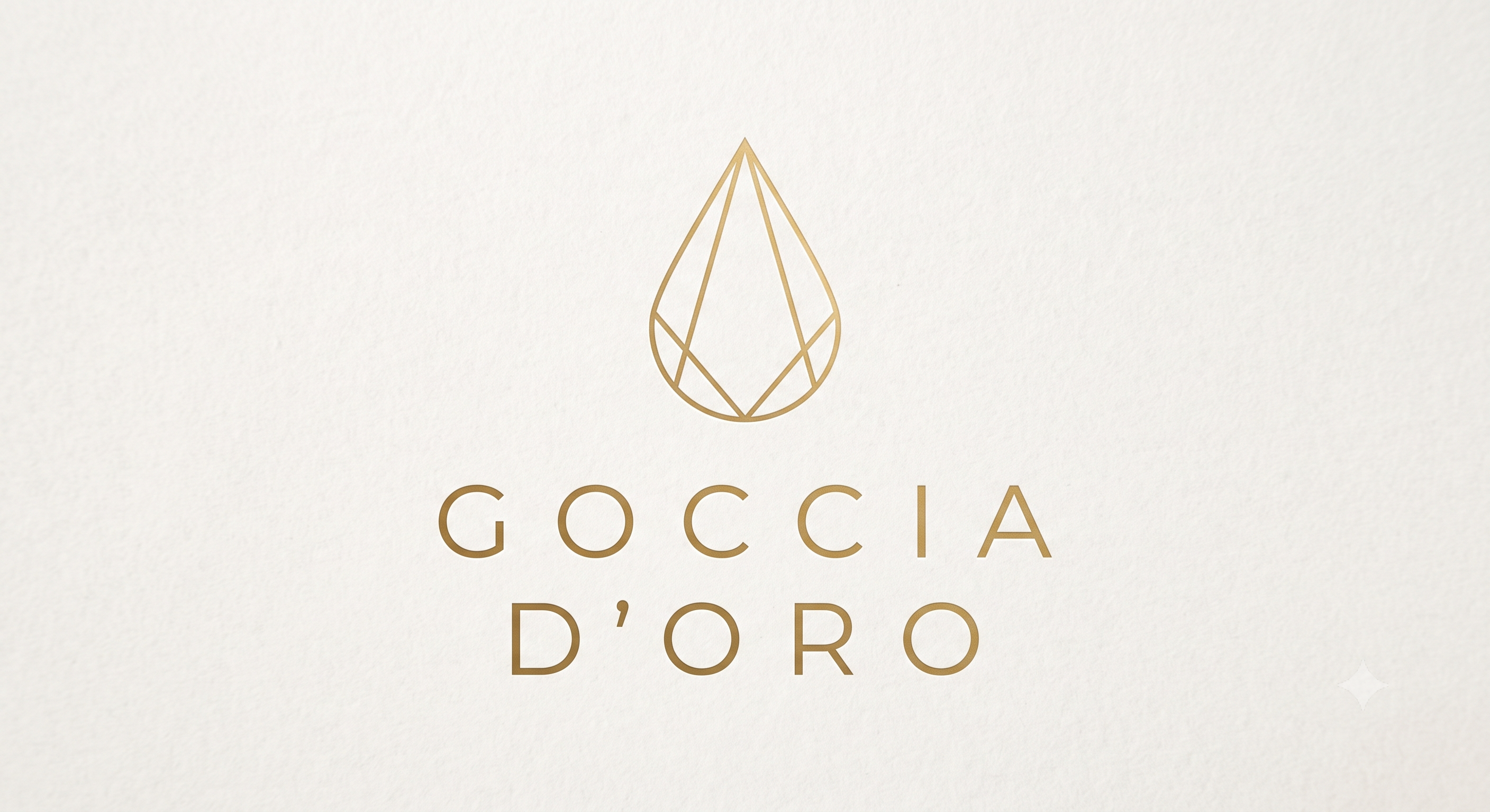 Goccia d’Oro – Logo mit goldenem Tropfen